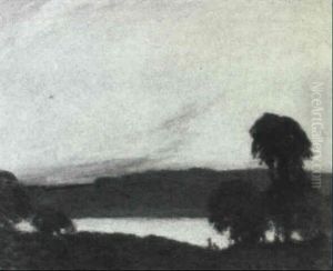 Landscape At Twilight by Willard Leroy Metcalf