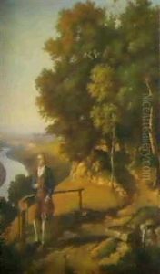 Spazierganger Auf Anhohe by Adolf Methfessel