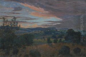 Landscape At Sunset by Cathcart William Methven