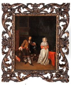 Hunter And A Woman In House Interior by Gabriel Metsu
