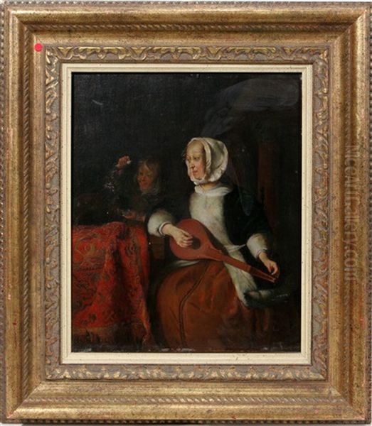 Woman And Child With Dog - view 1