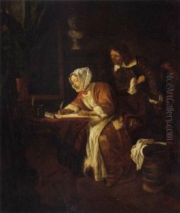 The Letter Writer Surprised by Gabriel Metsu