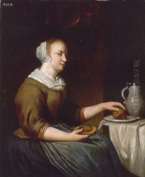 A Woman Seated At A Table - view 1