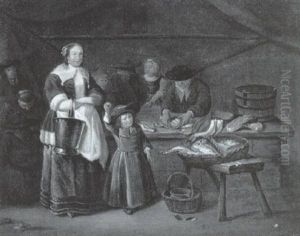 Beim Fischhandler by Gabriel Metsu