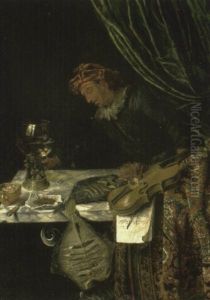 Man At A Draped Table With A Roemer, Violin, Pipe And Fish Man At A Draped Table With A Roemer, Violin, Pipe And Fish