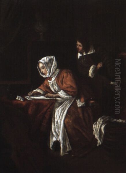 Femme ,crivant - view 1