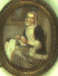 Dama Haciendo Encajes by Gabriel Metsu