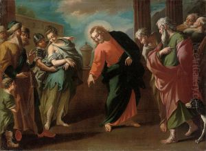 Christ And The Woman Taken In Adultery by Nicolas Bertuzzi L'Anconitano