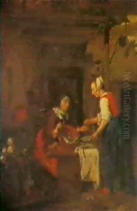 Die Alte Fischverkauferin by Gabriel Metsu