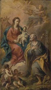 Sacra Famiglia In Gloria by Nicolas Bertuzzi L'Anconitano