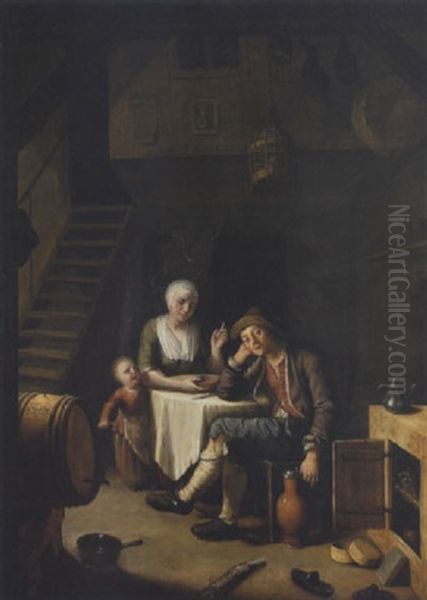 Handwerkerfamilie Bei Der Mahlzeit - view 1