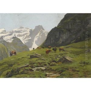 Alpage De Corbassiere by Edouard-Louis-Auguste Metton