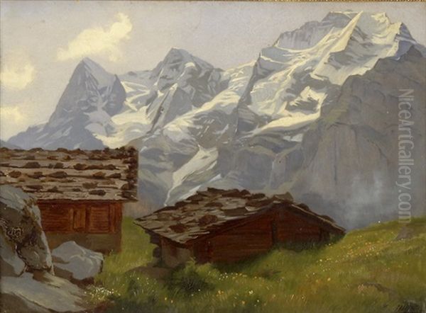 Eiger, Monch Und Jungfrau Von Murren Aus Gesehen - view 1