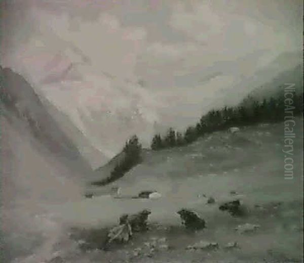 Alplandschaft Mit Ruhendem Vieh - view 1
