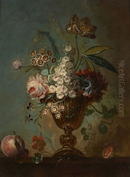 Vase De Fleurs Sur Un Entablement - view 1