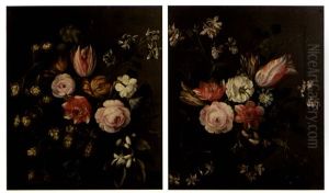 Bouquets De Fleurs Sur Un Entablement (pair) by Johann Martin Metz