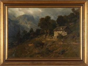 Dorf Im Gebirge by Alfred (Wilhelm) Metzener