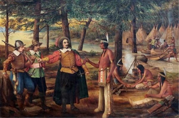 Samuel De Champlain Meets With The Indigenous Peoples - view 1