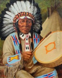 Chief Jumping Bear (matore Tchanka, Sioux) by Henry Metzger