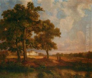 Blick Auf Das Alte Und Neue Schloss Schleissheim by Kilian Metzinger
