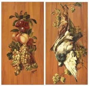 Natura Morta Con Frutta> E <natura Morta Con Cacciagione by Michelangelo Meucci