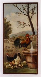 Farm Scene by Michelangelo Meucci