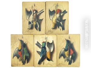 Hanging Songbirds, A Set Of Five by Michelangelo Meucci