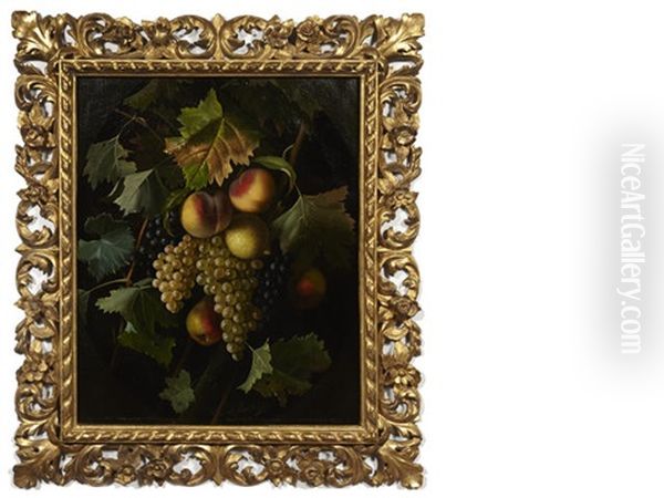 A Still Life With Peaches And Grapes - view 1