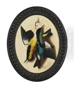 Songbirds Hanging (+ Memento Mori; Pair) by Michelangelo Meucci