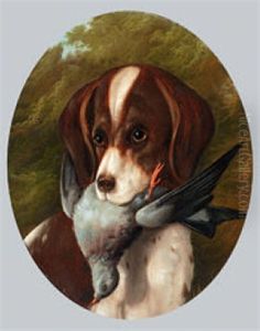 Hund Mit Vogel In Der Schnauze by Michelangelo Meucci