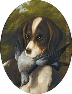 Jagdhund Mit Taube Im Fang by Michelangelo Meucci