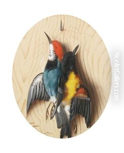 Still Life Of Birds (+ Still Life Of Birds, Smllr; Pair) by Michelangelo Meucci