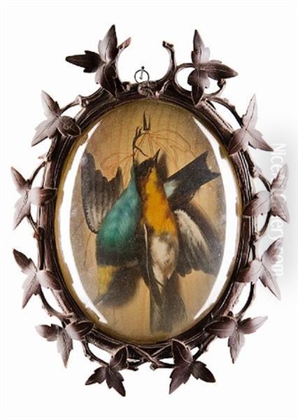 Trompe L'oeil Of Hanging Songbirds - view 1