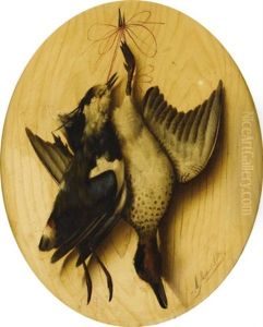 Still Life Of Game Birds (+ Another; Pair) by Michelangelo Meucci