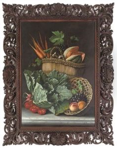 Still Life Of Summer Fruit And Vegetables by Michelangelo Meucci