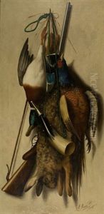 Trompe-l'oeil Jagdstillleben by Michelangelo Meucci