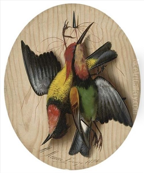 Hanging Songbirds (+ Another, Smaller, 1876; 2 Works) - view 1