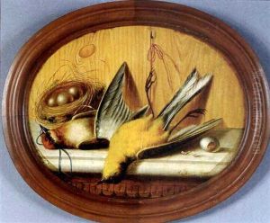Still Life Of Birds And Nests by Michelangelo Meucci