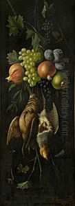 Stilleben Med Faglar Och Frukter by Michelangelo Meucci