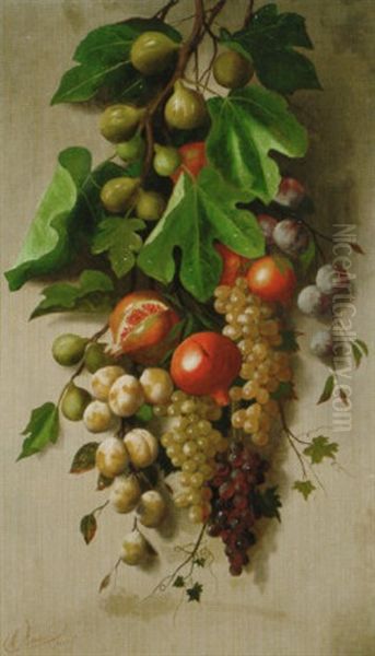 A Branch Of Figs With Grapes, Plums, And Pomegranates - view 1