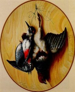 A Partridge And Woodpecker Hanging On A Nail A Partridge And Woodpecker Hanging On A Nail