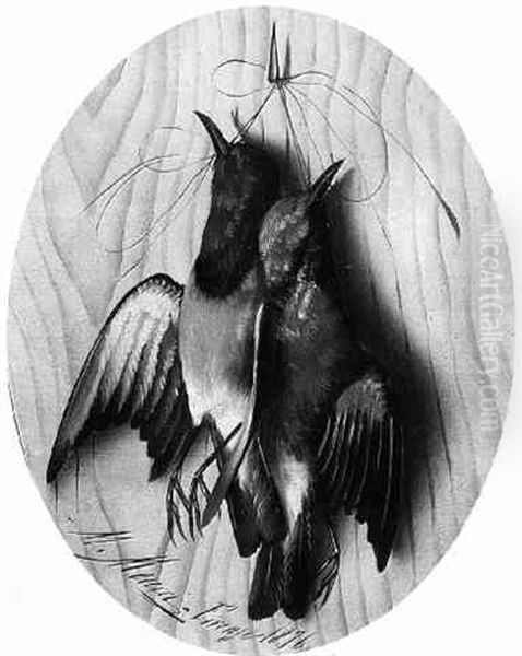 Songbirds Hanging From Nails - view 1