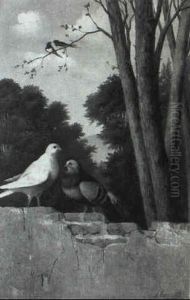Pigeons On A Fence
