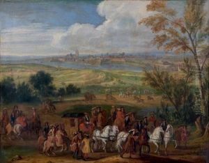 Louis Xiv Arrivant A La Prise D'aire-sur-la-lys by Adam Frans van der Meulen