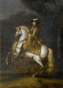 Portrait Des Ludwig Xiv Auf Einem Schimmel by Adam Frans van der Meulen