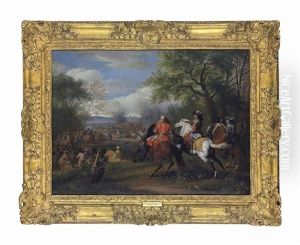 King Louis Xiv At The Defeat Of The Spanish Army Near The Bruges Canal In