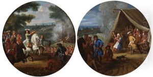 Scene De Cavalerie. Campement Militaire (2 Works) by Adam Frans van der Meulen