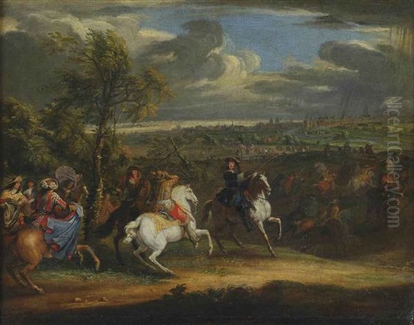 Louis Xiv With His Army At The Seige Of Courtrai In 1667 - view 1