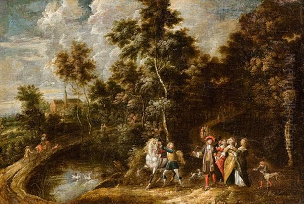 Hofische Gesellschaft In Landschaft - view 1