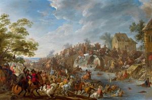 Der Kampf Um Die Brucke by Adam Frans van der Meulen